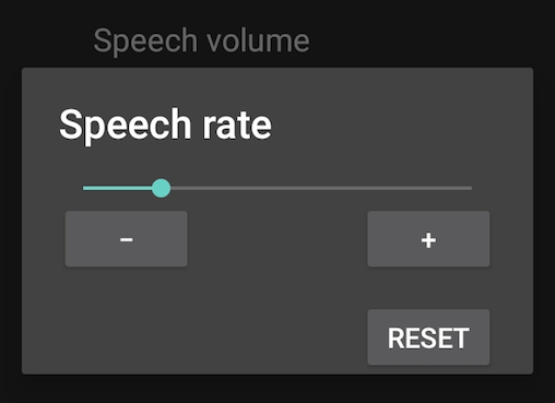 Android speed setting screen